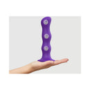 Strap-On-Me Geisha Ball Dildo XL Purple held in hand showcasing its design and internal balls.