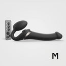 Strap-on-me Multi Orgasm Bendable Strapless Strap-on Black with remote control for customizable pleasure.