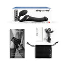 Strap-on-me Multi Orgasm Strapless Strap-on Black Small packaging and accessories layout.