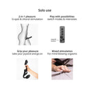 Strap-on-me Multi Orgasm Strapless Strap-on Black Small features for solo use G-spot and clitoral stimulation.