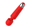Viben Mini Halo Red Rose Wand Massager showcasing a compact design in bright red with multiple settings.
