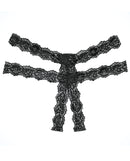 Adore Southern Rhapsody One Size Black Panty featuring intricate lace design for an elegant lingerie essential.