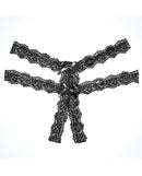 Adore Southern Rhapsody One Size Black Panty with delicate lace design and bow detail.