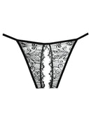Adore Lace Enchanted Belle Panty Black One Size featuring intricate lace design and delicate details for elegant lingerie.