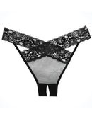 Adore Sheer and Lace Desire Panty Black One Size featuring delicate lace and sheer fabric for a seductive look.