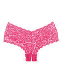 Adore Candy Apple Panty Hot Pink One Size featuring soft lace design and vivid hot pink color for a flirtatious look.