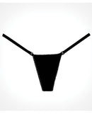 Adore Between the Cheats Velvet Panty Black One Size featuring a sleek velvet design and strappy waistband.