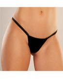 Adore Between the Cheats Wetlook Panty Black One Size showcased on a model, highlighting its glossy wetlook finish and flattering cut.