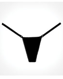 Adore Between the Cheats Wetlook Panty Black One Size showcasing a glossy finish and flattering silhouette.