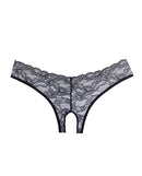 Adore Crush Lace Open Panty Black One Size featuring a flirty lace design and open crotch style.
