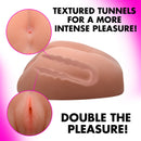 SexFlesh Dive-in Delilah Doggie Style Masturbator with textured tunnels for intense pleasure.