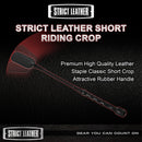 Strict Leather Short Riding Crop, premium quality leather crop with rubber handle for controlled impact play.