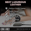 Strict Leather Short Riding Crop features premium quality leather, rubber handle, springy shaft, and classic design.