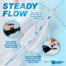 CleanStream Inflatable Double Bulb Enema System Clear with steady flow instructions and valve for easy deflation.