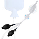 CleanStream Inflatable Double Bulb Enema System Clear showing two black inflatable bulbs and transparent tubing.