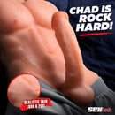 SexFlesh Chiseled Chad Male Love Doll showcasing realistic skin look and feel, featuring sculpted torso and bendable shaft.