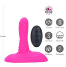 Maia Adira Pink Thrusting Vibe Pad with Remote Control featuring 12 functions, liquid silicone, submersible and rechargeable design.