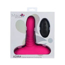 Maia Adira Pink Thrusting Vibe Pad with Remote Control displayed in packaging.