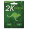 Kangaroo 2K Green 1000mg herbal supplement 2 capsule pack for stamina and vitality support.