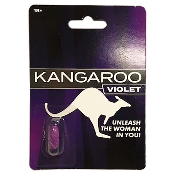 Kangaroo Violet for Her capsule pack with a purple capsule, promoting women's energy and wellness.