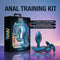 Anal Adventures Matrix Cosmos Plug Kit in Lunar Blue with three progressive sizes, perfect for beginners and customizable vibrating modes.
