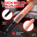 LoveBotz Fucking Adapter Plus with 7 Inch Dildo attached to a precision metal adapter, showcasing its realistic design.