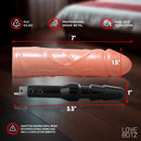 LoveBotz Fucking Adapter Plus with 7 Inch Dildo shown with realistic textures and measurements.