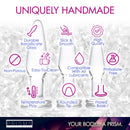 Dosha 3 Piece Glass Anal Plug Kit features durable borosilicate glass, easy-to-clean, and non-porous design.