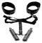 Master Series Aquire Thigh Harness and Wrist Cuffs, adjustable BDSM restraint system for enhanced control and vulnerability.