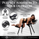 Obedience Extreme Sex Bench with Restraint Straps featuring adjustable limb height and quick-release buckles for bondage scenes.