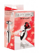 Booty Sparks Red Heart Gem Small Anal Plug packaging with elegant design and red heart gem feature.
