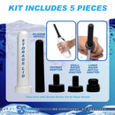 CleanStream Travel Enema Water Bottle Adapter Set includes silicone nozzle and adapters for versatile personal cleansing.