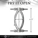 Master Series Stainless Steel Adjustable Pussy Clamp Grey dimensions and design features.