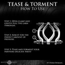 Step-by-step guide to using Master Series Stainless Steel Adjustable Pussy Clamp Grey for intimate play.