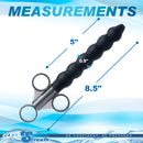 CleanStream Silicone Beaded Lubricant Launcher Black measurements showing 5 and 8.5-inch dimensions.