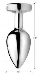 Booty Sparks Light Up Medium Anal Plug showcasing sleek metal design and LED effects for playful excitement.