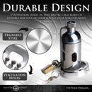 Master Series Spiked Chamber Chastity Cage with a durable stainless steel design and ventilation holes for comfort.