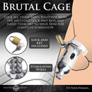 Master Series Spiked Chamber Chastity Cage with lock, key, and stimulating spikes for intense control.