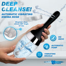 CleanStream Auto-Vibrating Enema Bulb Black automatic enema hose with vibrating nozzle for easy cleansing.