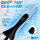 CleanStream Auto-Vibrating Enema Bulb Black featuring 5 jet openings for effective cleansing and tapered tip for comfort.