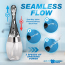 CleanStream Auto-Vibrating Enema Bulb Black showcasing seamless flow with one-way valve and three spray speeds.