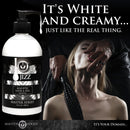 Master Series Jizz Unscented Water-Based Lube 16 Oz with creamy white texture for sensual play