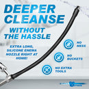 CleanStream Premium Silicone Enema Hose 1 Meter Black for deeper cleanse without hassle, featuring extra long silicone nozzle.