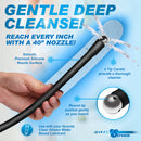 CleanStream Premium Silicone Enema Hose 1 Meter Black features a smooth nozzle for a gentle deep cleanse.