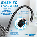 CleanStream Premium Silicone Enema Hose 1 Meter Black easy to install with shower hose adapter for compatibility.