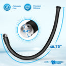 CleanStream Premium Silicone Enema Hose 1 Meter Black with aluminum alloy ball tip and phthalate-free silicone.