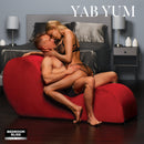 Bedroom Bliss Love Couch Chaise Lounge Sex Furniture with couple demonstrating intimate positioning on a red chaise.