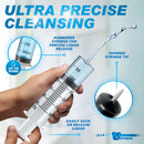 CleanStream Enema Syringe with Tube 300ml Clear with tapered tip for precise liquid release.