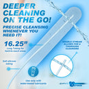 CleanStream Enema Syringe with Tube 550ml Clear infographic detailing features and benefits.