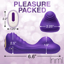 Inmi Ride n' Grind 10X Vibrating Silicone Sex Grinder dimensions with remote for hands-free pleasure.